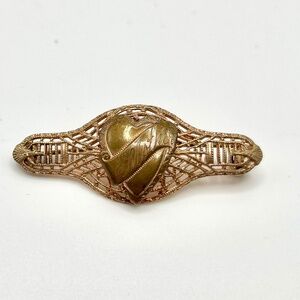 Antique gold filled heart "Mother" pin/broach